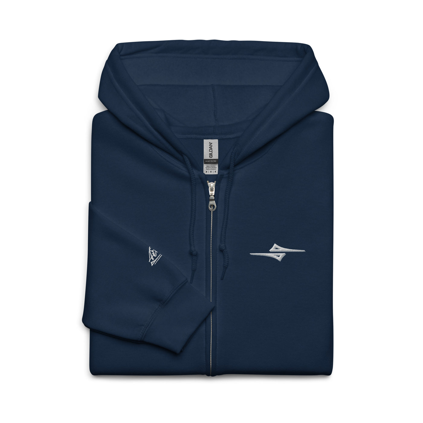  4iCe® Elite Boxing zip hoodie, navy front embroidery view