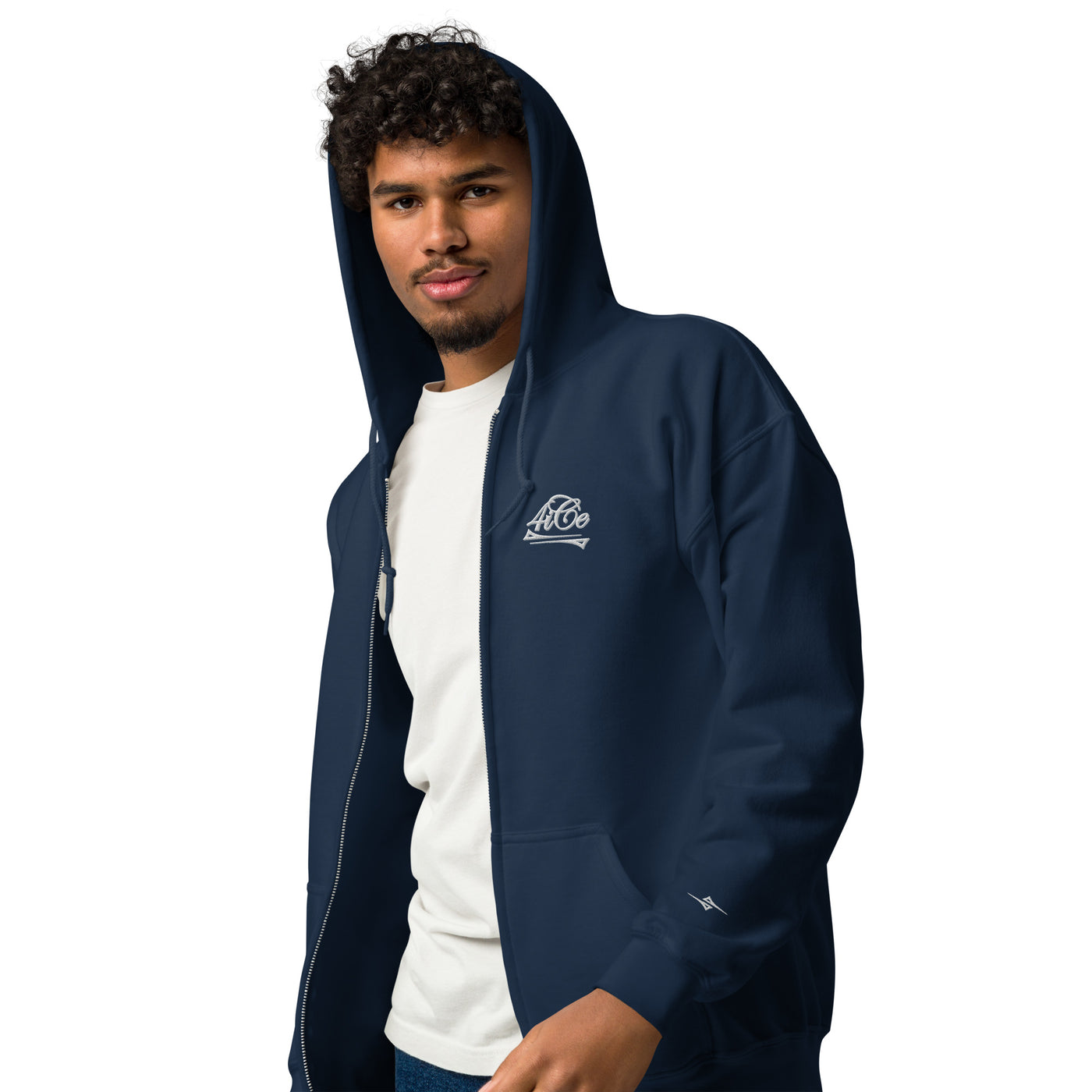  4iCe® Elite Boxing zip hoodie, navy, left front view
