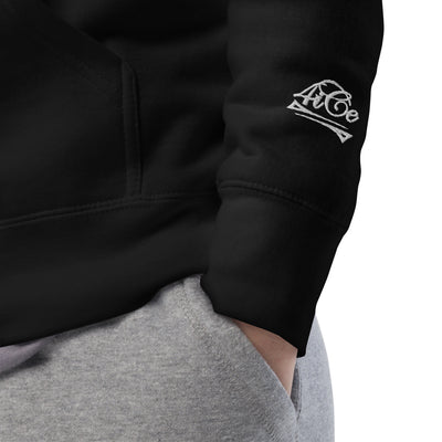 4iCe® Icon Elite Boxing black embroidered hoodie details
