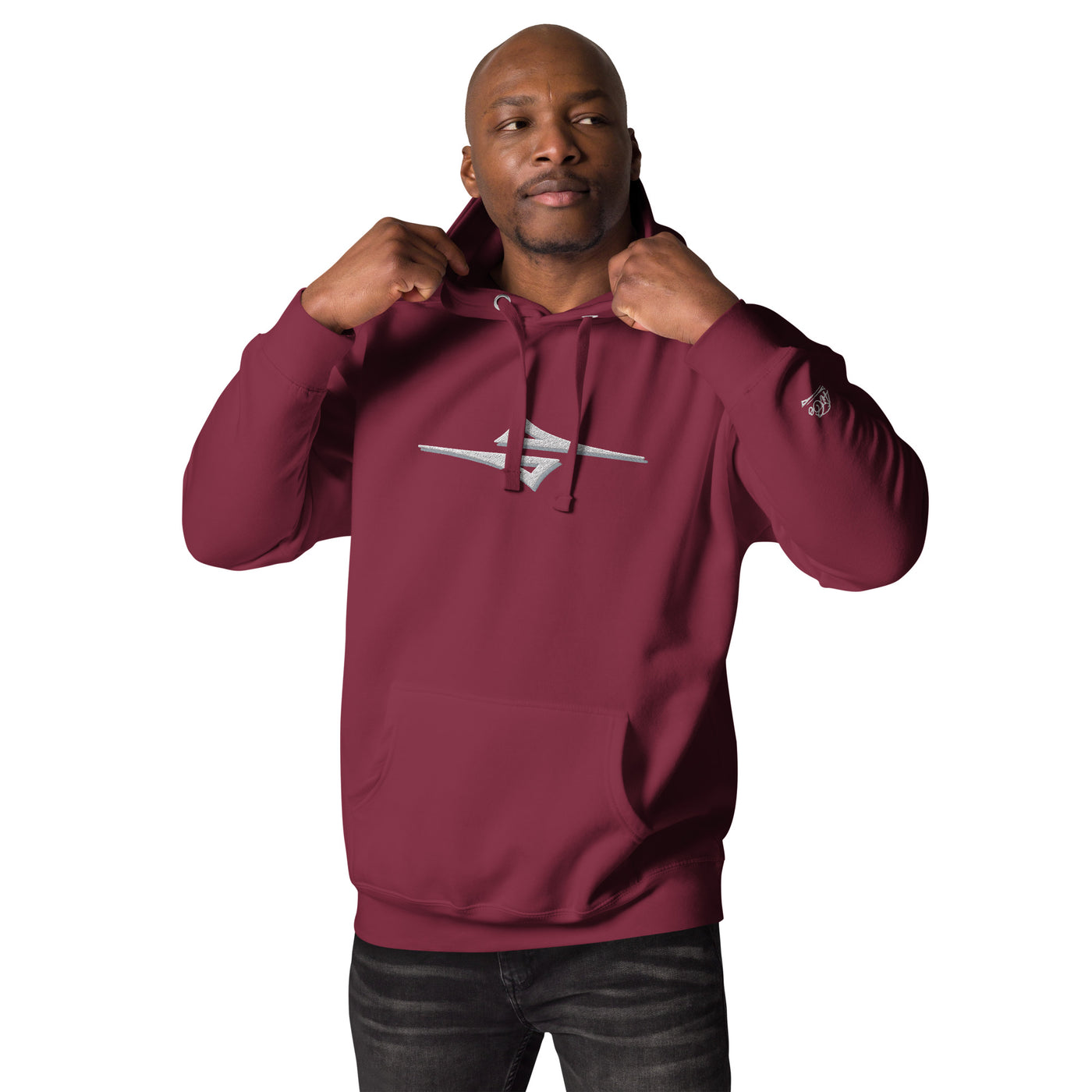4iCe® Icon Elite Boxing maroon embroidered hoodie