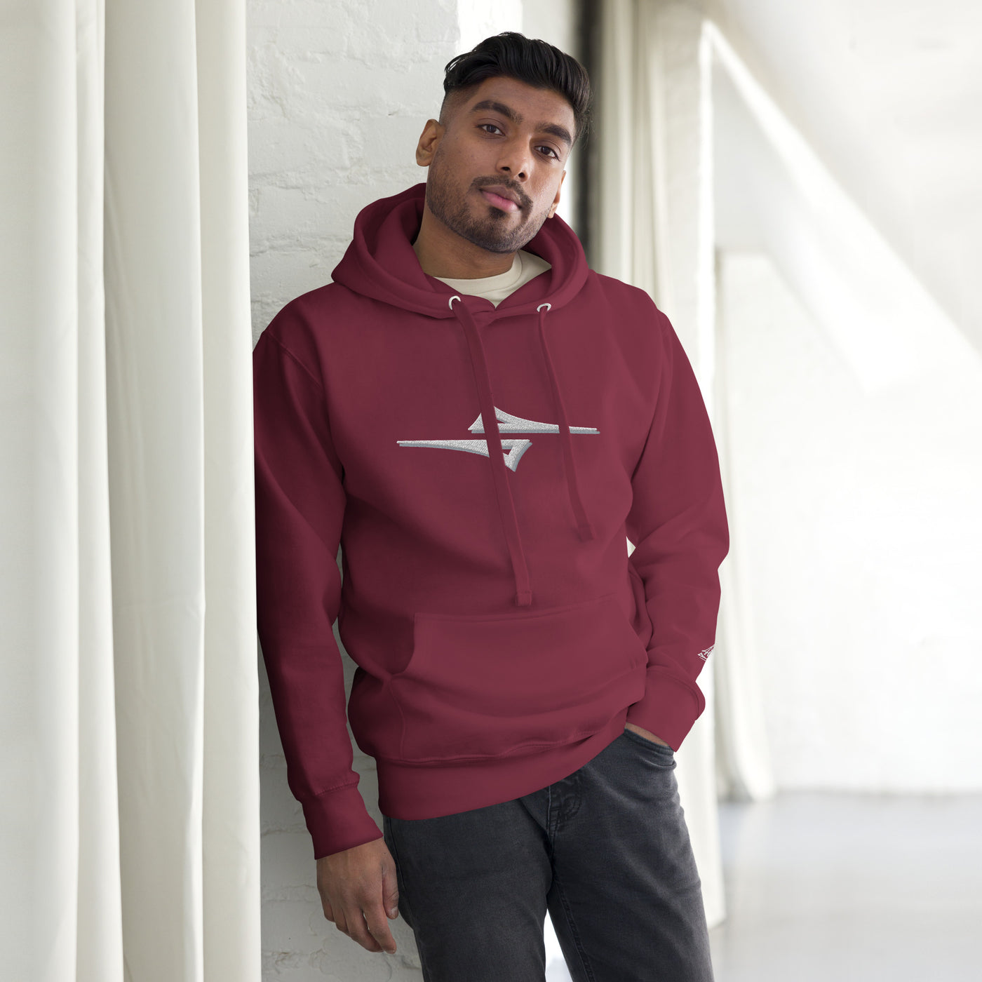 4iCe® Icon Elite Boxing maroon embroidered hoodie
