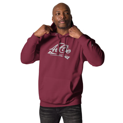  4iCe® Elite Boxing maroon embroidered hoodie, front view