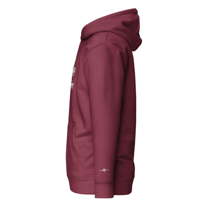  4iCe® Elite Boxing maroon embroidered hoodie left side view