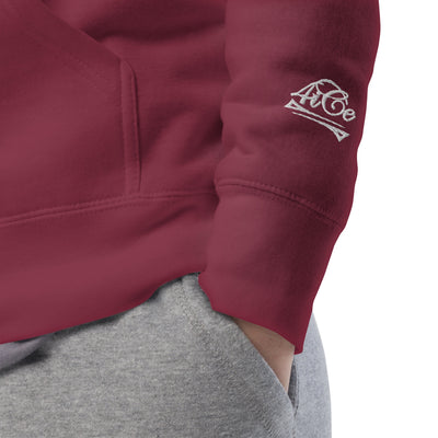 4iCe® Icon Elite Boxing maroon embroidered hoodie details